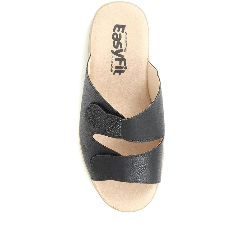 Extra Wide Fit Adjustable Mule Sandals - CLEA / 321 456