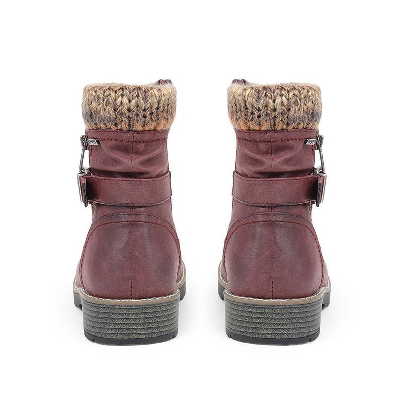 Knitted Cuff Ankle Boots - BEE / 324 435