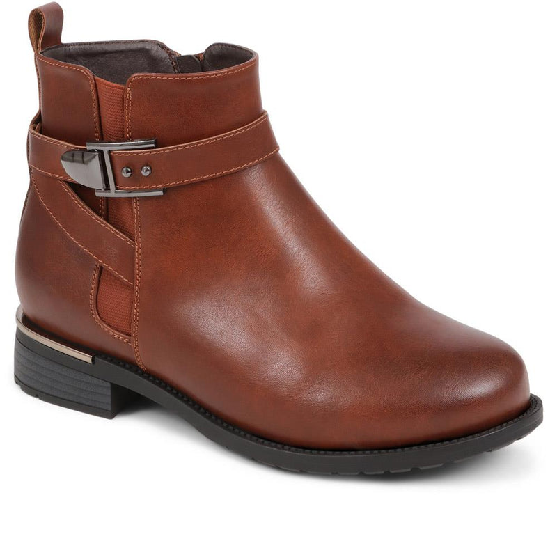 Extra-Wide Fit Buckle Strap Chelsea Boots - WITNEY / 324 178