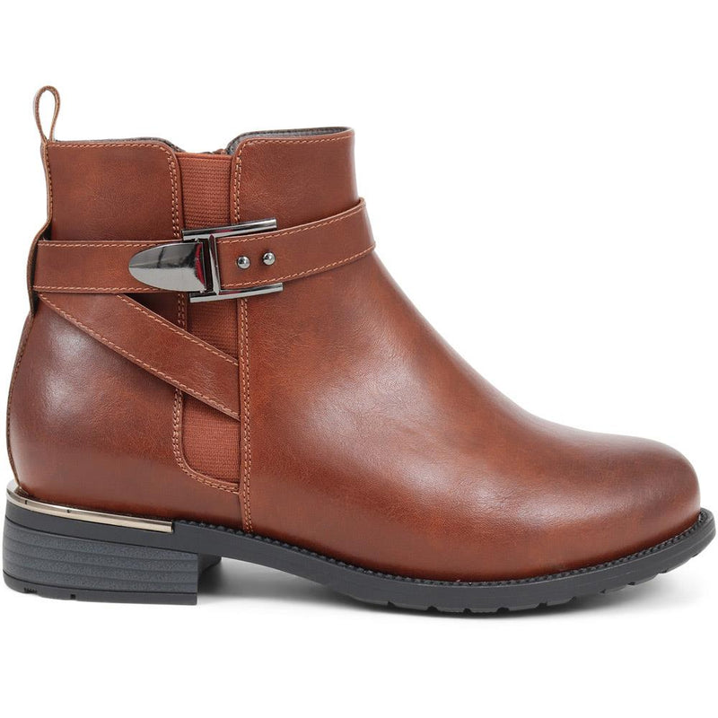 Extra-Wide Fit Buckle Strap Chelsea Boots - WITNEY / 324 178