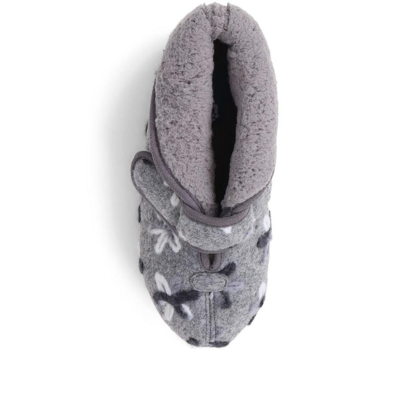 Faux Fur Touch Fasten Slipper Boots - CHERIE / 324 145