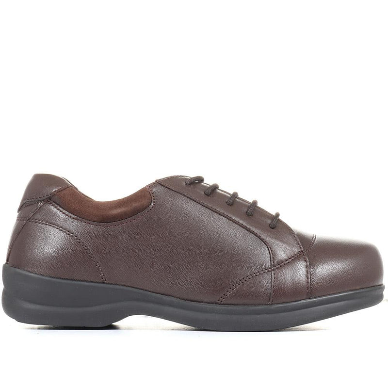 Extra Wide Leather Lace Up Shoes - LILLIE / 321 152