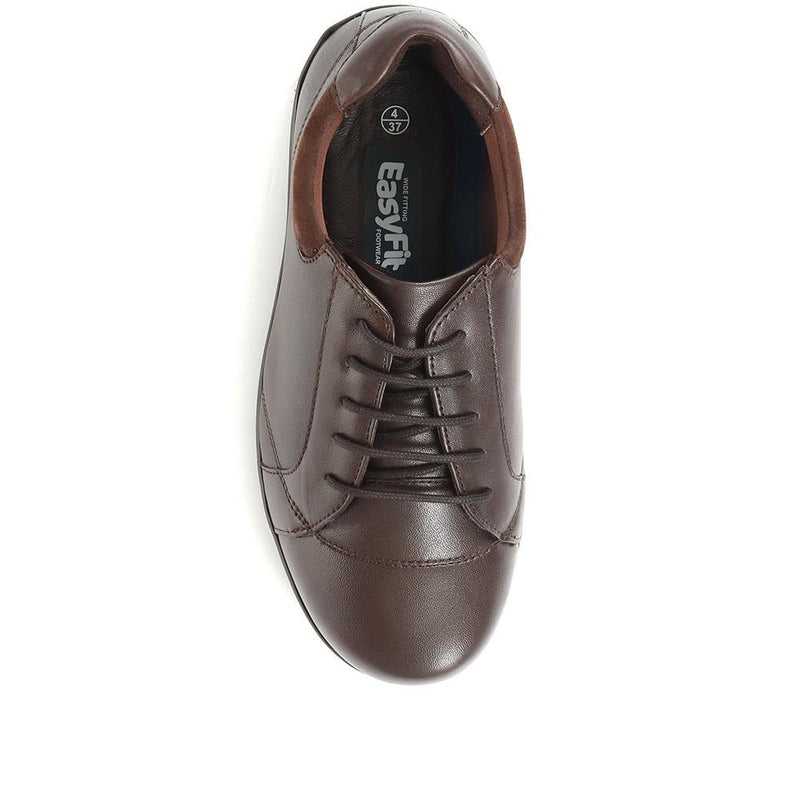 Extra Wide Leather Lace Up Shoes - LILLIE / 321 152