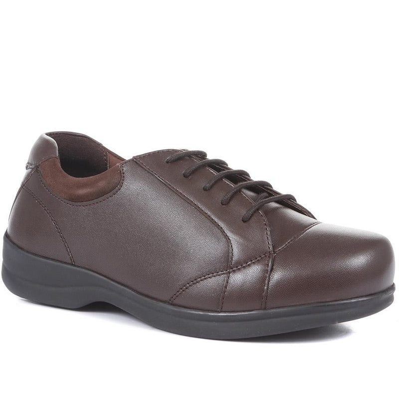 Extra Wide Leather Lace Up Shoes - LILLIE / 321 152